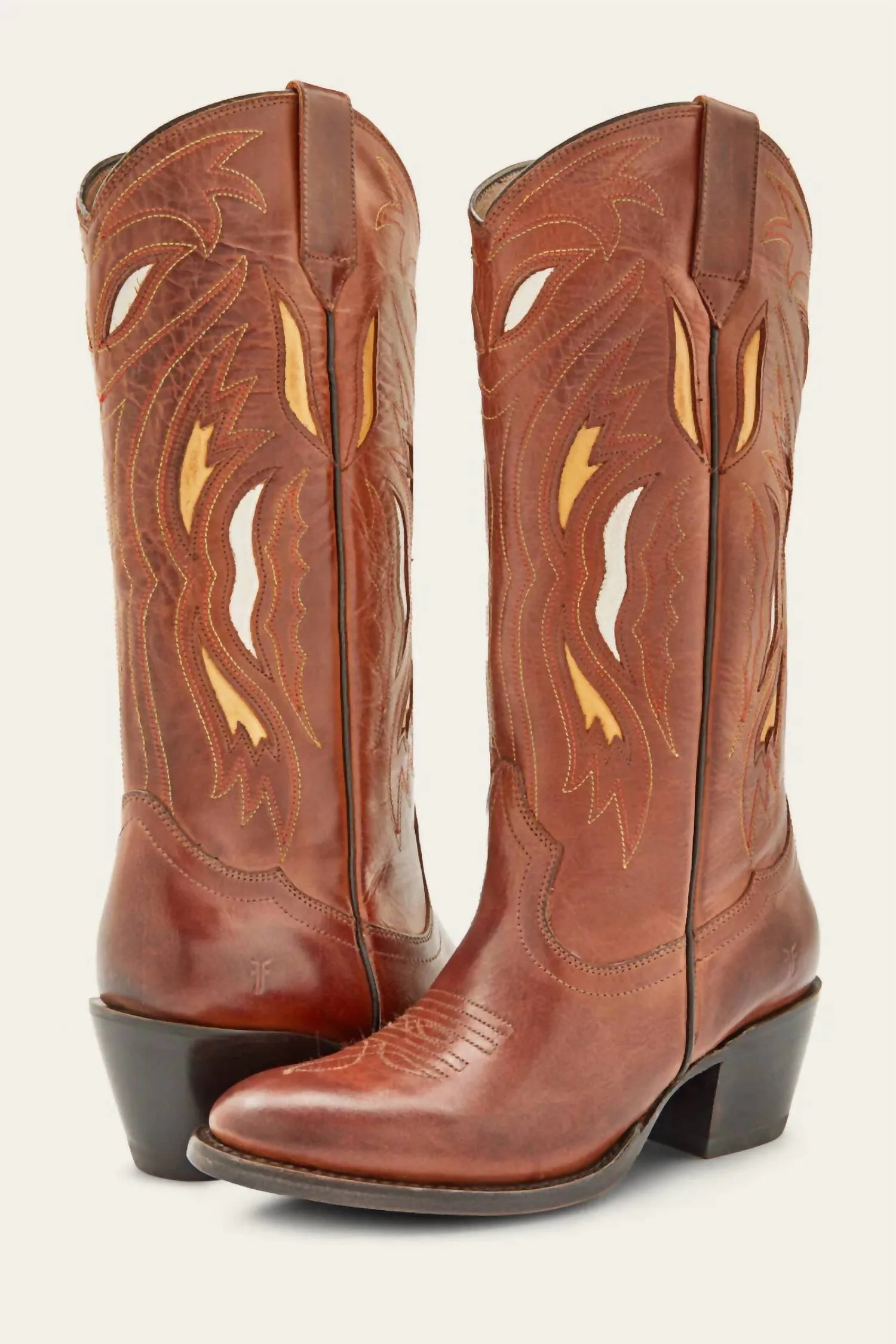 Cougar Boots Women's Shelby Deco Stitch Boots In Caramel