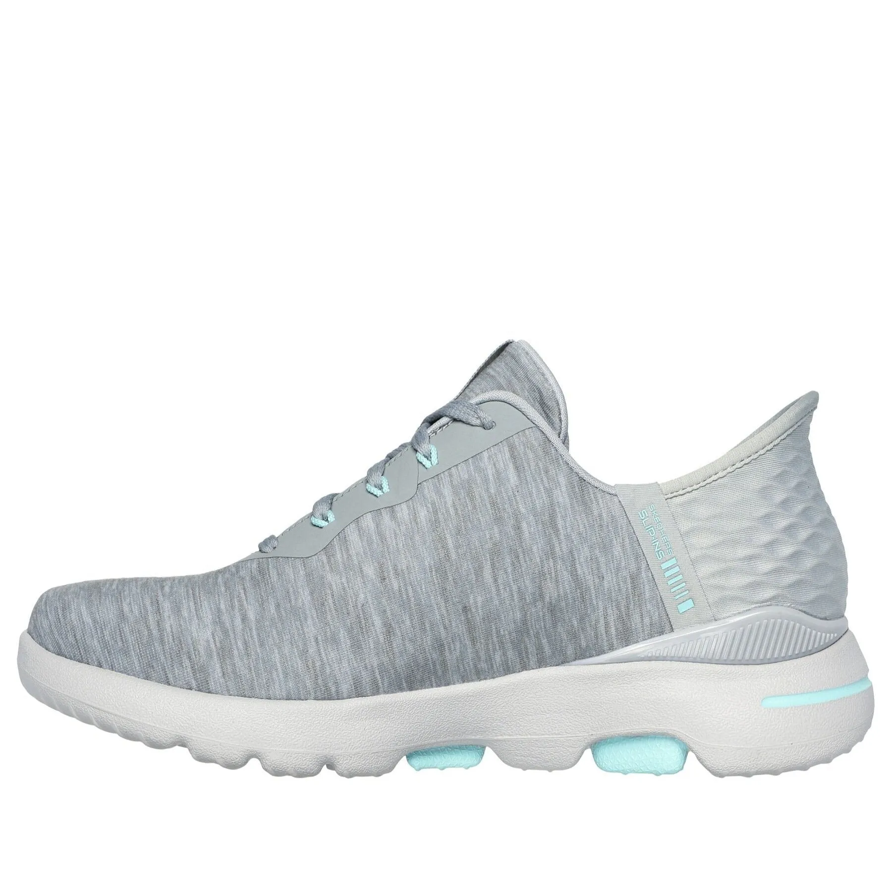 Women's Skechers Slip-ins: Go Golf Walk 5 Grey/Aqua Slip On Flat Shoes