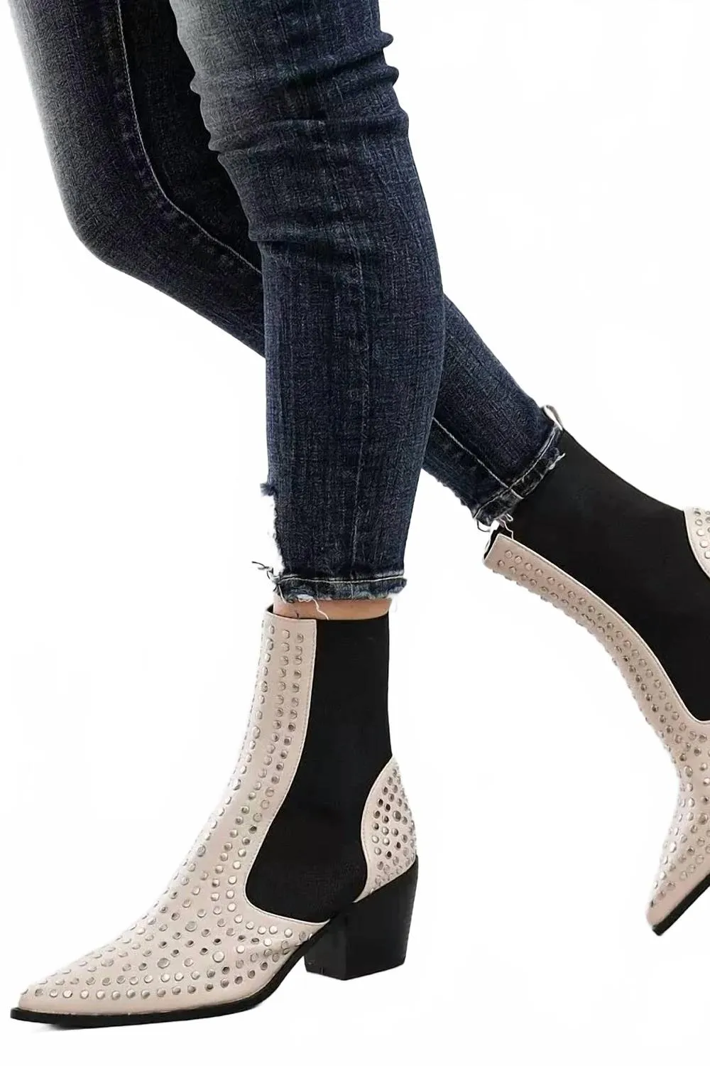 Women's Zsa Zsa Studded Bootie In White Baffins Boots