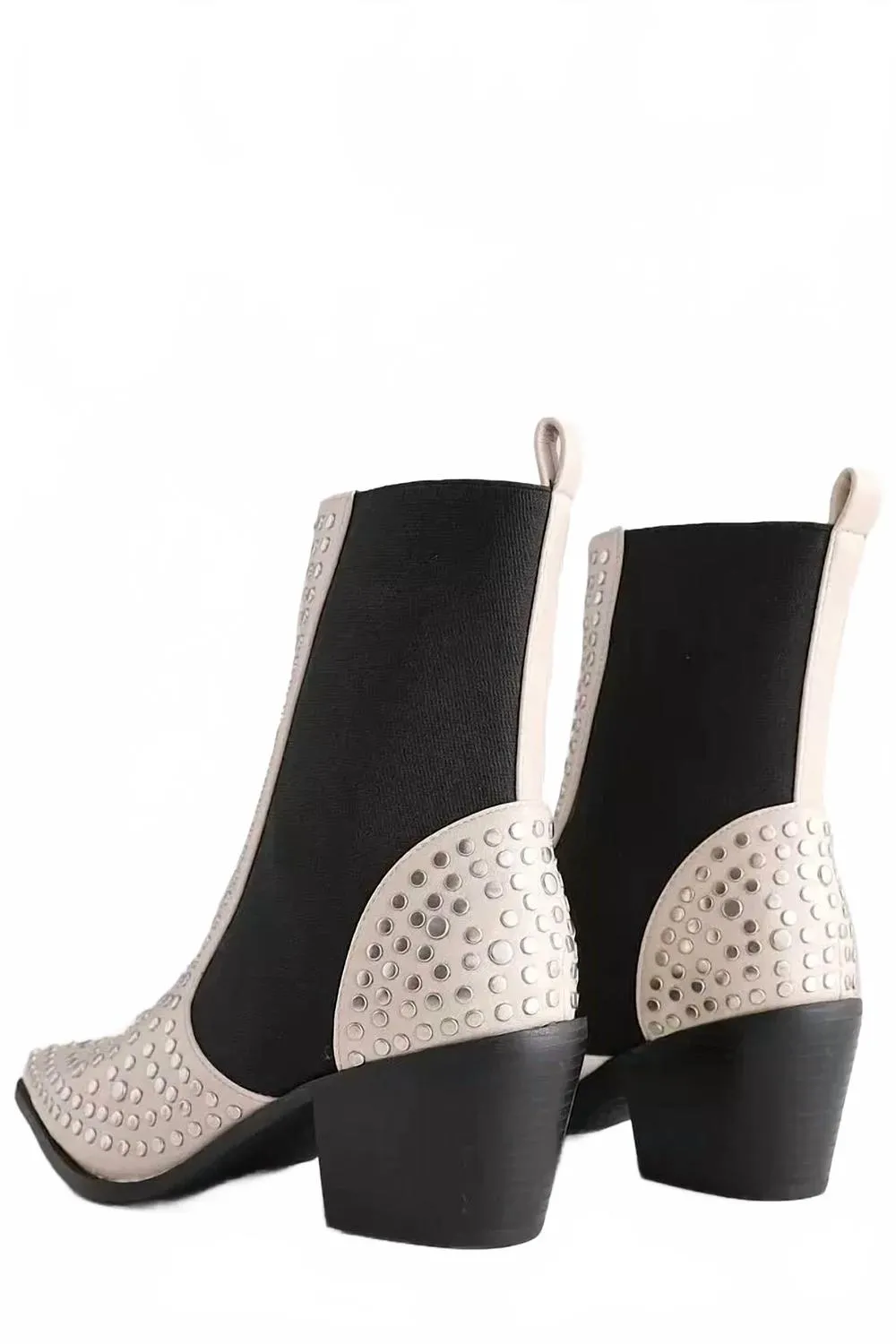Women's Zsa Zsa Studded Bootie In White Riding Horse Boots