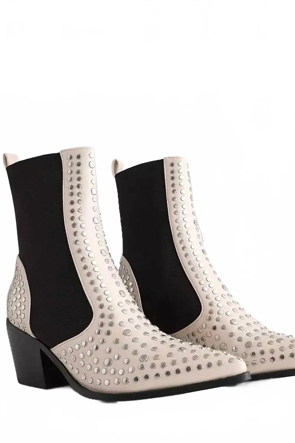 Outfits With High Knee Boots Women's Zsa Zsa Studded Bootie In White