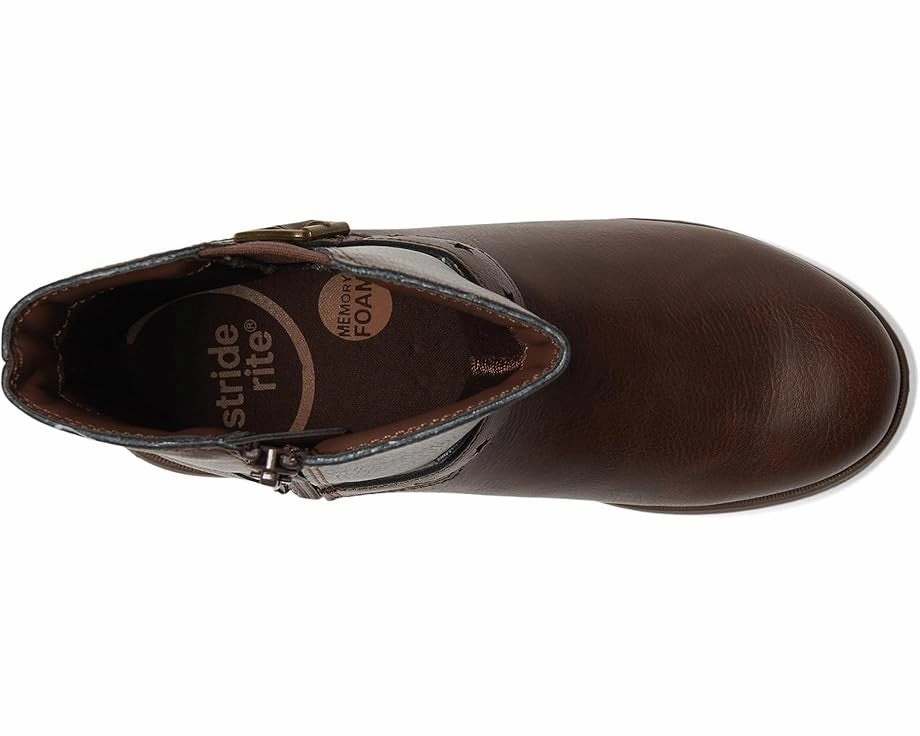 Stride Rite SR Lizz CG039001 Boots Kids Brown Leather Mid Calf Western ZOGG698 Easy Boots For Horses