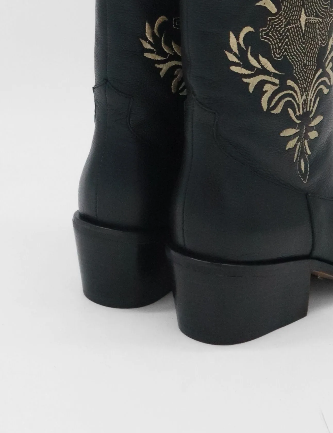 Vs Pink Boots Knox western cowboy boots in black leather women's shoes