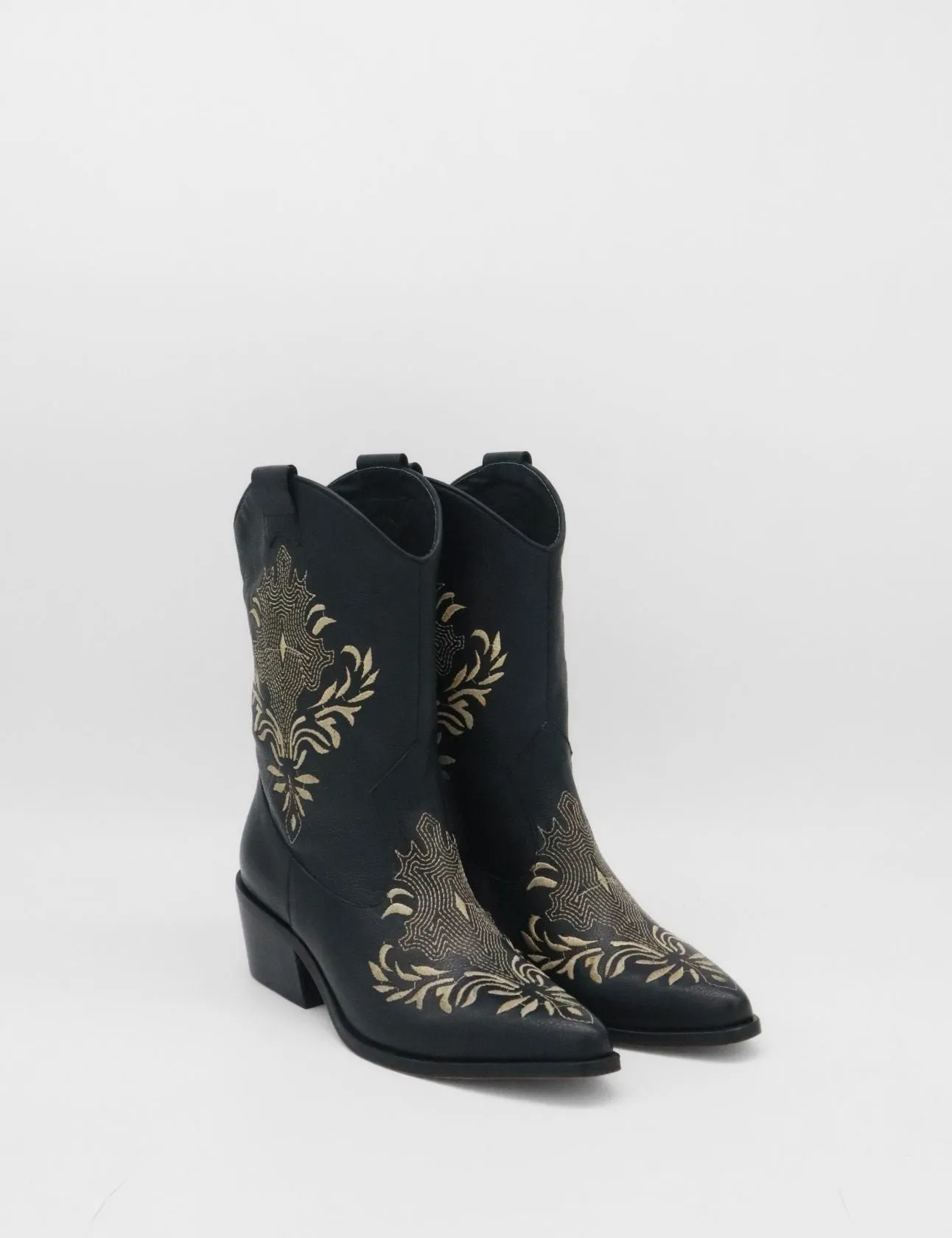 Knox western cowboy boots in black leather women's shoes Cawboy Boots