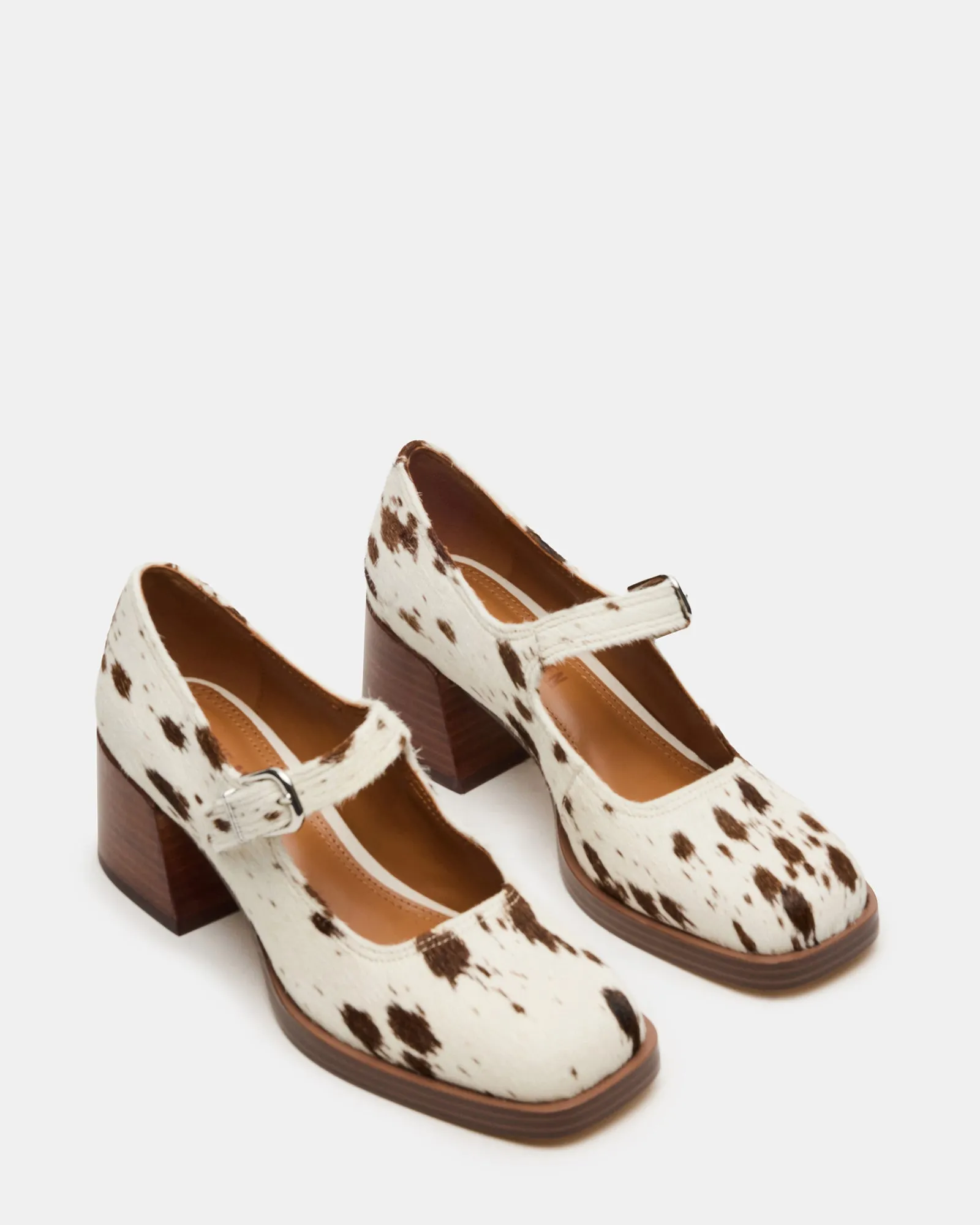 LISBON BROWN COW PRINT Loafers With Wide Leg Pants