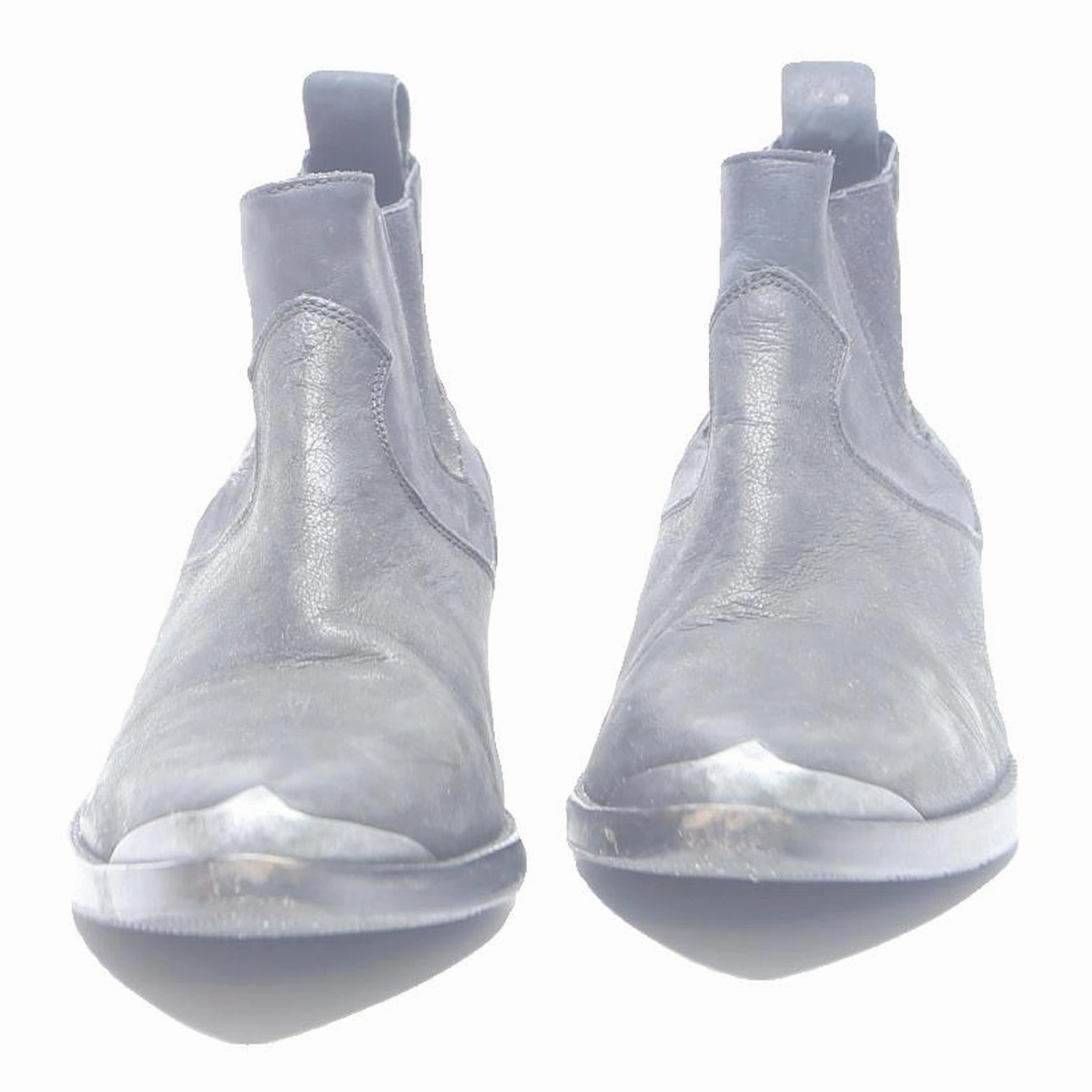 Black Lace Up Boots ZADIG & VOLTAIRE Womens Leather Chelsea Boots Black UK 3 Stylish Studded Detail