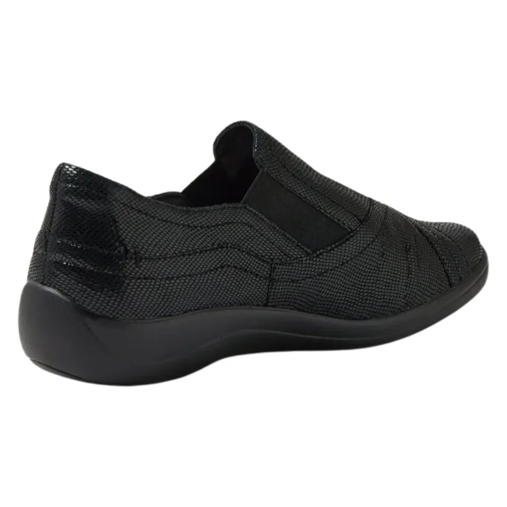 Slip On Casual Comfort Shoes Ziera Java Black Lizard Slip-On (Women's)