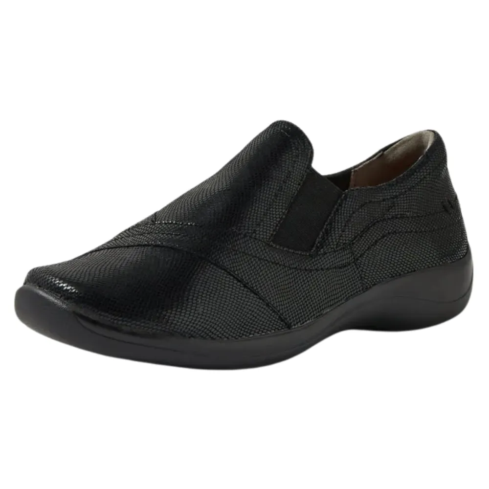 Ziera Java Black Lizard Slip-On (Women's) Slip On Sneakers With Arch Support